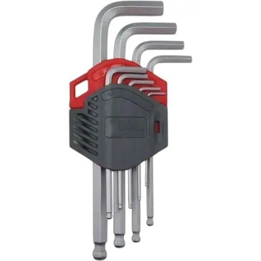 Набір ключів Wurth Г-подібних HEX з кулькою подовжених S2 SW1.5-10 mm 9 шт. Red Stripe (арт. 575243 200) - фото 1