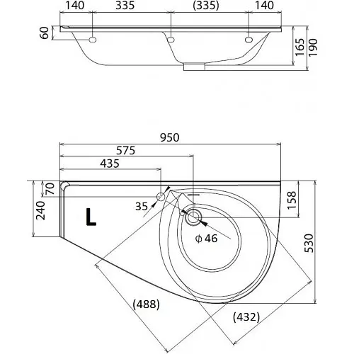 Умивальник Ravak Avocado Comfort L XJ9L1100000, Білий - фото 3