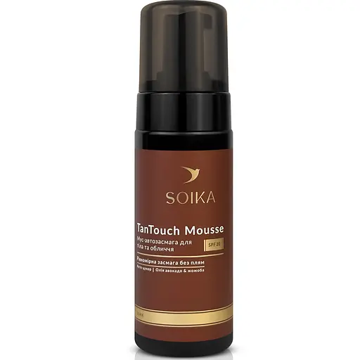Мус-автозасмага для обличча і тіла з кето-цукром, олією авокадо, жожоба SPF 20 Soika TanTouch Mousse 150 мл - фото 1
