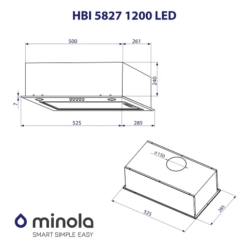 Вытяжка полновстраиваемая Minola HBI 5827 IV 1200 LED - фото 10