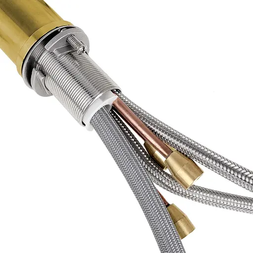 Смеситель для кухни с выдвижным изливом и подключением к фильтру золотой Nett FWG-33 Золотой - фото 5