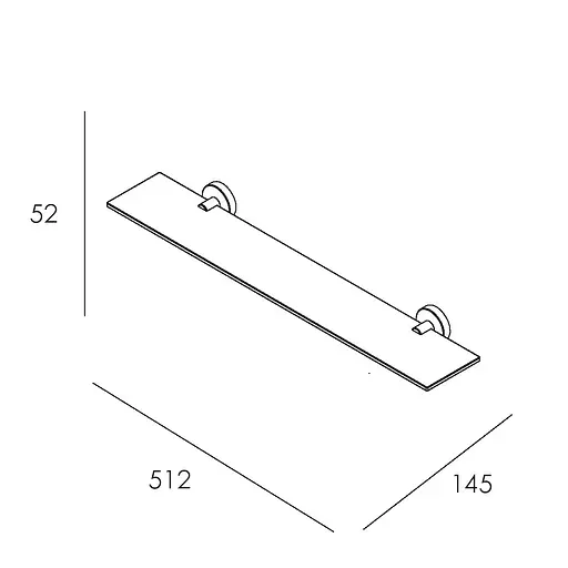 Полка стеклянная для ванной комнаты Imprese Skala хром 161275, Хром - фото 2