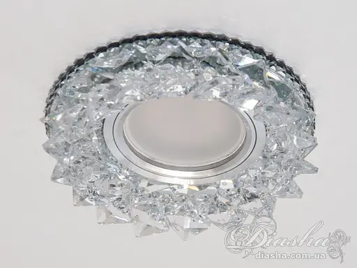 Красивий, кришталевий, точковий світильник із вбудованим світлодіодни - фото 4