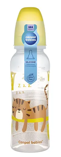 Бутылка с узким отверстием 250 мл с рисунком Желтая - фото 2