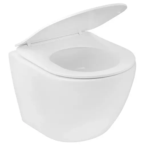 Унитаз подвесной безободковый Kroner Harz WHI483632 TORNADO с сиденьем (KH483632WHIT) (CV032967) - фото 3