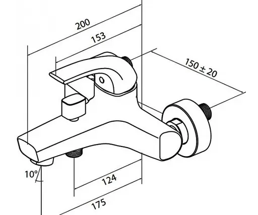 Смеситель для ванны AM.PM Sense F7510000 Хром - фото 2