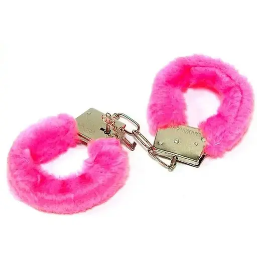 BDSM-наручники Хутряні кордони ніжні з ключем One Size рожеві
