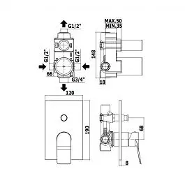 Смеситель для душа Paffoni Tilt с металической накладкой black matt TI015NO/M, Черный матовый - фото 2