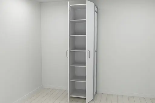 Шкаф Гардероб Уни секция 7 серии Конект Ferrum-decor 220x60x50см Серый металл ДСП Белый 16 мм (FRD-104563)