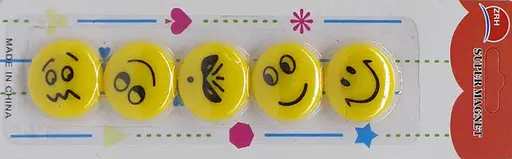 Магнитка Смайл желтый, 30 мм, 5 шт.