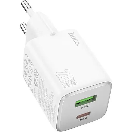 Сетевое зарядное устройство для Hoco N41 Almighty PD20W+QC3.0 charger(EU) Белый - фото 1