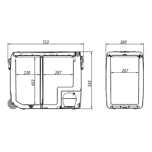 Компрессорный автохолодильник Alpicool T60 (60 литров, LG Compressor, Двухкамерный) - фото 7