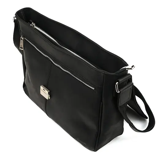 Мужская сумка через плечо Tarwa из черной крейзи хорс 36.5х30х11 см sum0028290 - фото 5