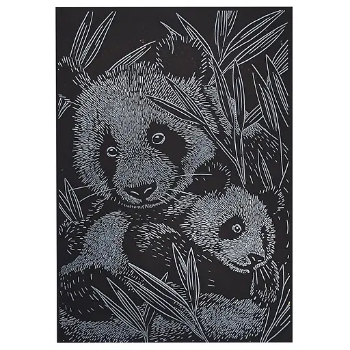 Гравюра А5 Панды ГрА5с-33 эконом вариант в пакете 21 х 14,8 см