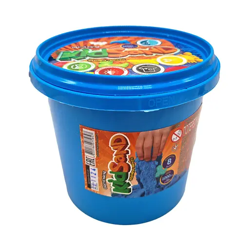 Набір креативної творчості "Кінетичний пісок" KidSand" Danko Toys KS-01-01 відро 1000 г Синій - фото 1