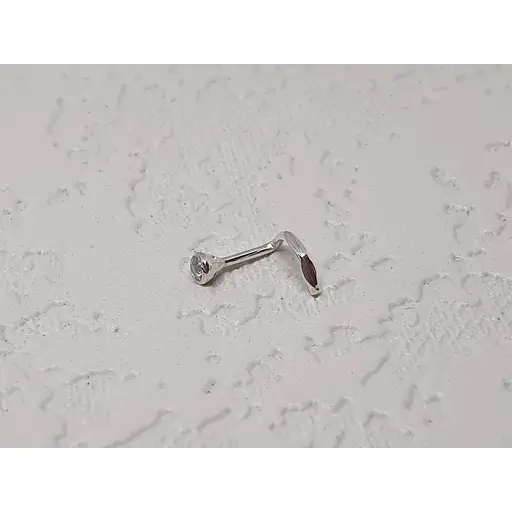 Срібна сережка-пірсинг в ніс Dear. 1023.8С Лаванда - фото 2