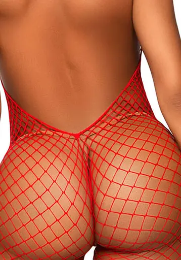 Бодістокінг Leg Avenue Racer neck bodystocking Red - фото 4