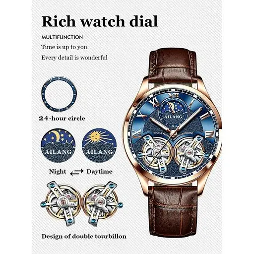 Чоловічий наручний годинник Ailang FlyWheel - фото 10