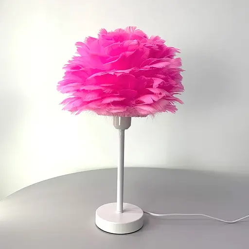 Настільний світильник з розовим пір’ям Line.F TAS 136 PK - фото 1