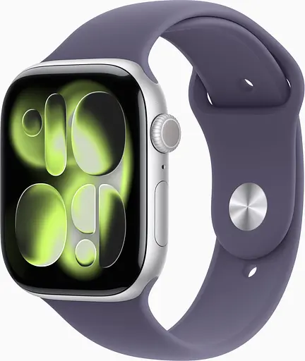Смарт-годинник Apple Watch Series 11 GPS 46mm Silver Alu. Case w. Purple Fog S. Band - M/L MEVA4 - фото 1