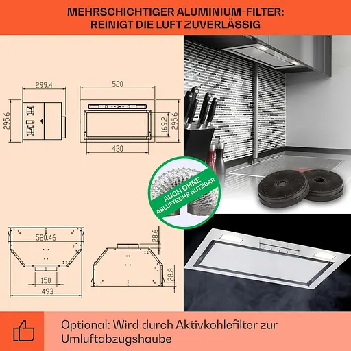 Вытяжка кухонная Klarstein Camila 397 м³/час (10041344) - фото 5