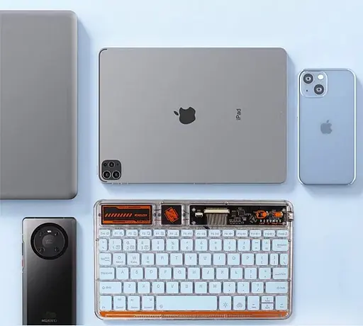 Беспроводная клавиатура для смартфонов и планшетов Android и iOS (в стиле CyberPunk) c подсветкой - фото 2