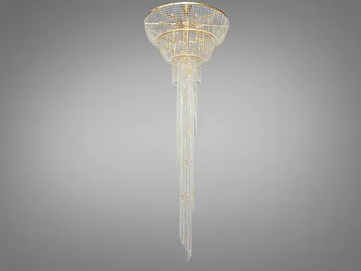 Сучасна кришталева люстра "Кришталевий каскад" на 22 лампи, колір золото - фото 1