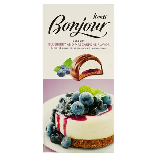 Десерт Bonjour зі смаком чорниці та маскарпоне, 232 г (812728) - фото 2