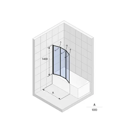 Шторка для ванны Riho Alta 100 см GI0100100 - фото 4