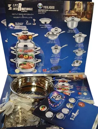 Набір каструль з кришками та сковорідкою Z.P.T. International Z.P.-1719, 19 предметів - фото 2