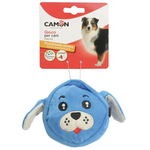 Іграшка для собак Camon собачки у вигляді кулі м'які поліестерові з пищалкою та шелестінням 10 см в асортименті (AH043) - фото 2