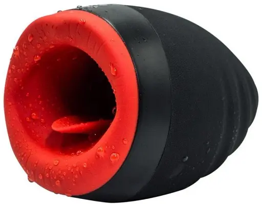 Мастурбатор-ротик I'MCUM Oral Kiss с язычком и подогревом Черно-красный (IM-FJB004) - фото 2