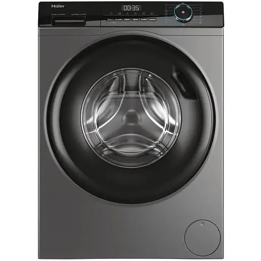 Стиральная машина Haier фронтальная 9 кг 1400 A+++ 60 см дисплей пара инвертор люк черный прямой привод серебристый