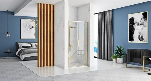 Душові двері Rea Rapid Slide 140 gold REA-K5616 - фото 4