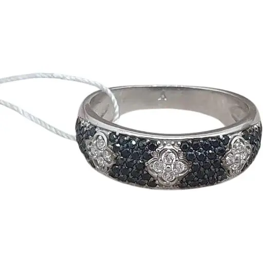 Срібне кільце Агні БАЛЬМОНТ з фіанітами. 1606/1Р-CZ 16,5