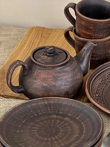 Столовый сервиз керамической (глиняной) посуды на 4 человек Гладкий - фото 2