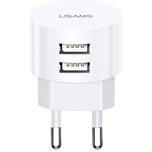 Сетевое зарядное устройство Usams T20 2USB 2.1A White [49646]