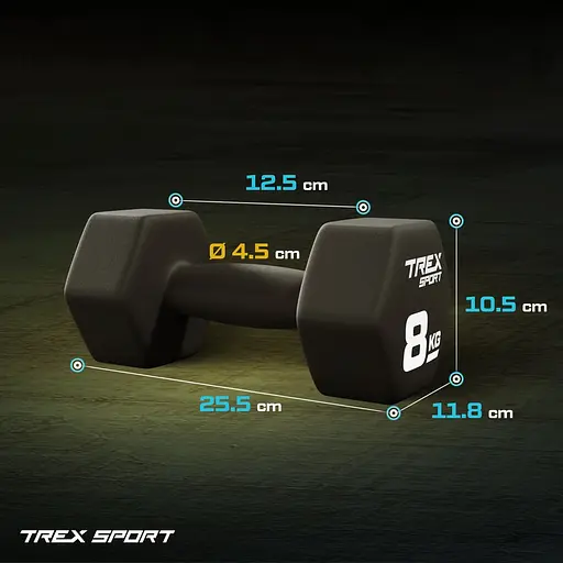 Гантелі для фітнесу Trex Sport неопренові TX-080VD 2x8кг - фото 4