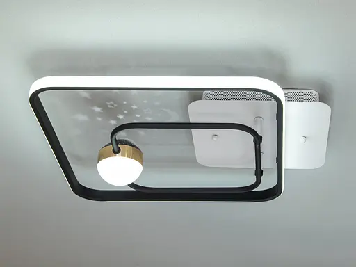 Стельовий світлодіодний світильник з пультом, 45W, чорний+білий - фото 3