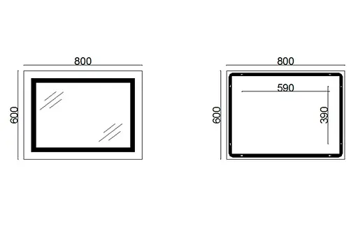Дзеркало Lidz Kubis (KU1) прямокутне, з LED-підсвічуванням Touch, антизапотіванням, димером, регулюванням яскравості LD78LF9047400 - фото 5