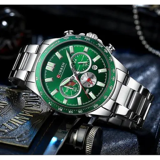 Водостійкий кварцовий годинник Curren Diablo silver - фото 3