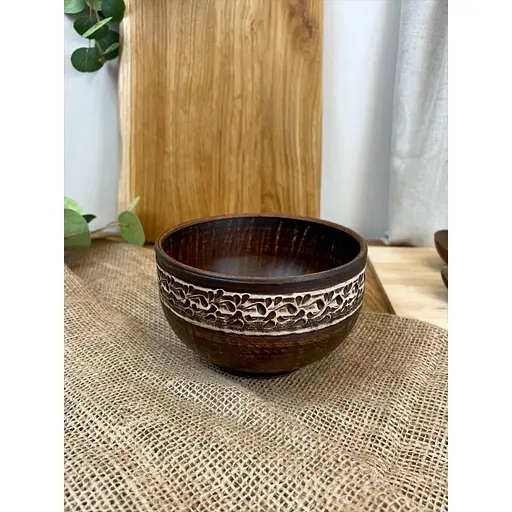 Салатник керамічний (глиняний) різьблений Ангоб 700 мл