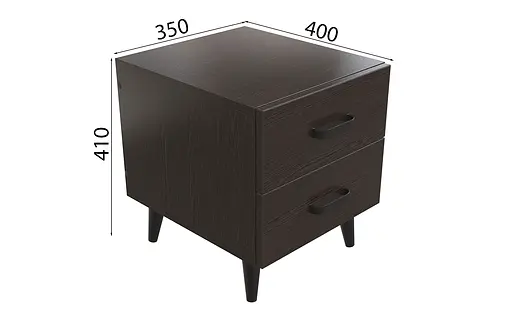 Тумба Віва 2 на конусних ніжках Ferrum-decor 41x35x40 Чорний метал ДСП Венге Магія 16 мм (FRD-106811) - фото 4