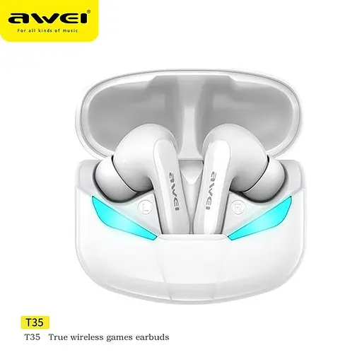 Наушники Awei T35 Gaming TWS earphone BT5.0 беспроводные до 5 часов белые - фото 4