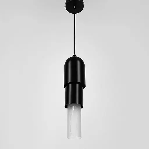 Підвісний світильник з чорним металевим та скляним плафном | Line F | Арт. AA463/1 BK - фото 6