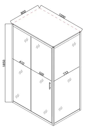 Душевая кабина без поддона Mixxus Hard SC01-100x80x185-TR хром прозрачное стекло 5 мм MI6911, Универсальная, прозрачная, хром - фото 3