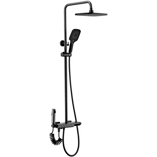Душовя система Rea Rob з термостатом та виливом black REA-P6627, Чорний - фото 1