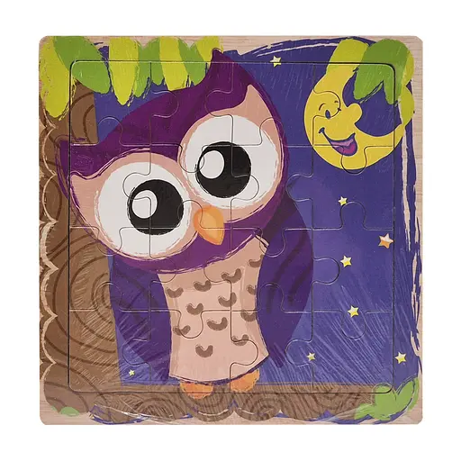 Деревяний пазл-вкладиш Сова 73260-13, 16 деталей