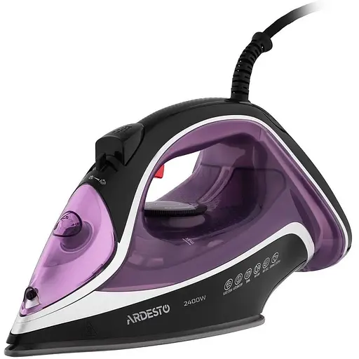 Утюг Ardesto IR-B2234, Black/Purple, 2400W, кераміка, паровий удар, резервур 350мл, захист від кальцинації, антикрапля, плавне регулювання потужності пари, автоматичне відключення - фото 1