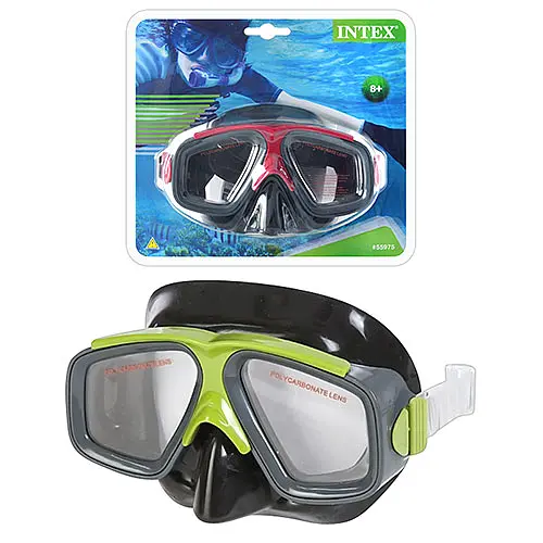 Маска для плавання 55975 Intex від 8 років, регульований ремінець, в слюді (6941057403502) МІКС - фото 1